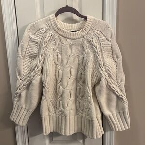 Club Monaco Cable Knit Sweater in Cream size XS